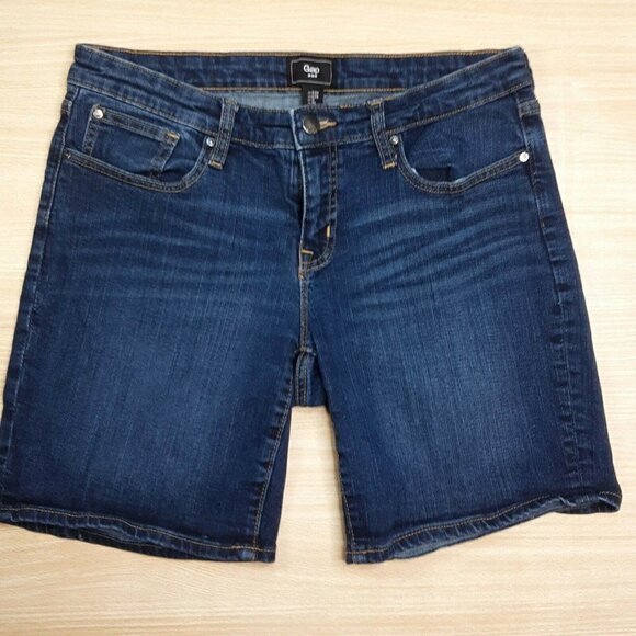 Gap Factory Women's Dark Wash Bermuda Denim Shorts - Picture 1 of 6